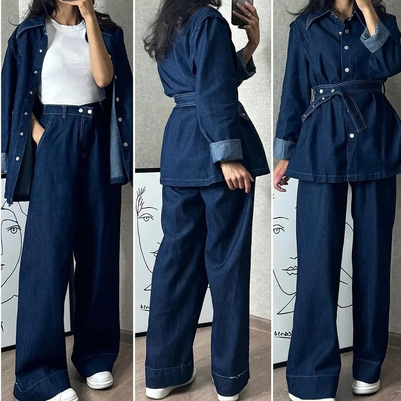 Sophisticated Denim Two-Piece Setβ’