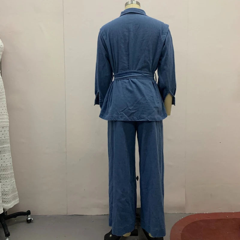 Sophisticated Denim Two-Piece Setβ’