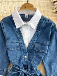 Chic Patchwork Denim Dress™