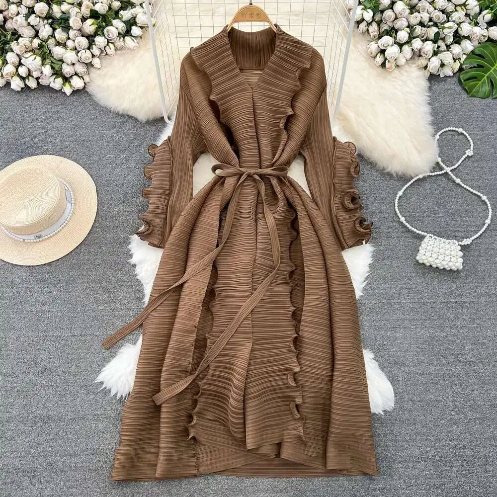 Elegant Lace Pleated Dress™