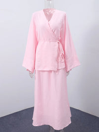 Chic V-Neck A-Line Skirt Set™