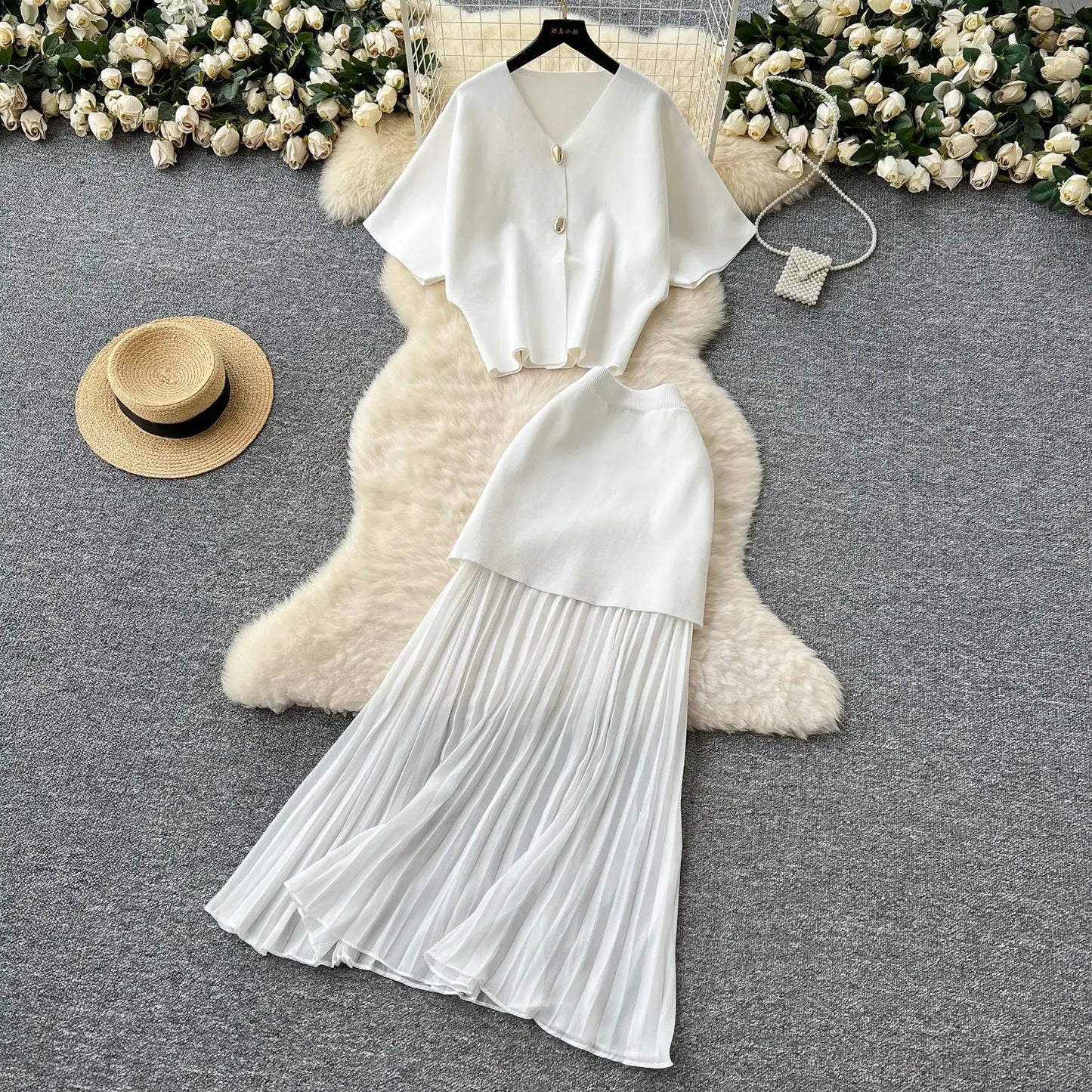 Chic Two-Piece Knit Dress Set TM