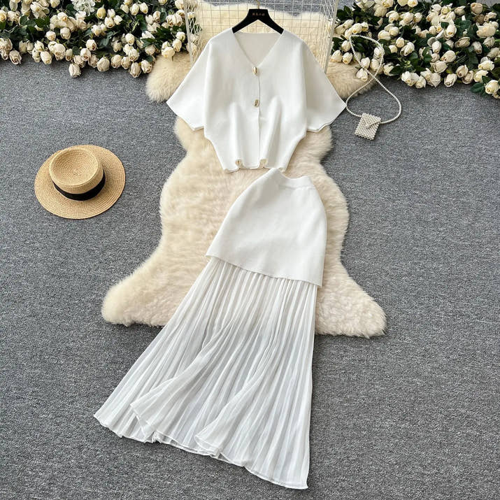 Chic Two-Piece Knit Dress Set TM