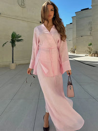 Chic V-Neck A-Line Skirt Set™