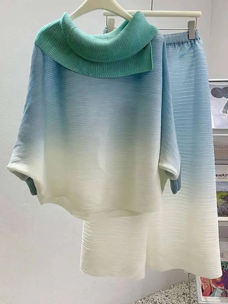 Elegant Gradient Pleated Set™