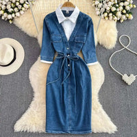 Chic Patchwork Denim Dress™