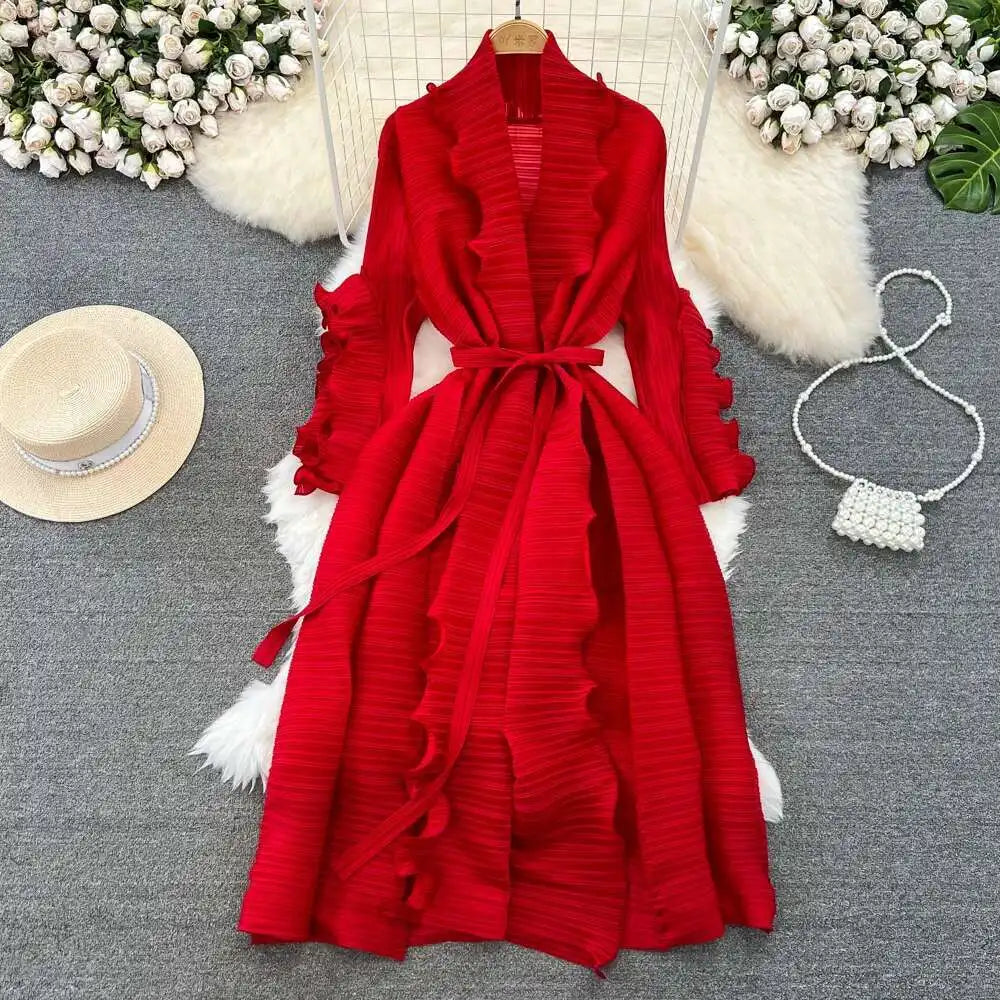 Elegant Lace Pleated Dress™