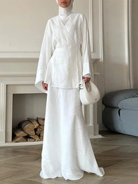 Chic V-Neck A-Line Skirt Set™