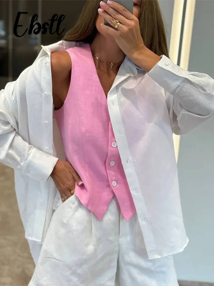 Elegant V-Neck Vest & Skirt Set™