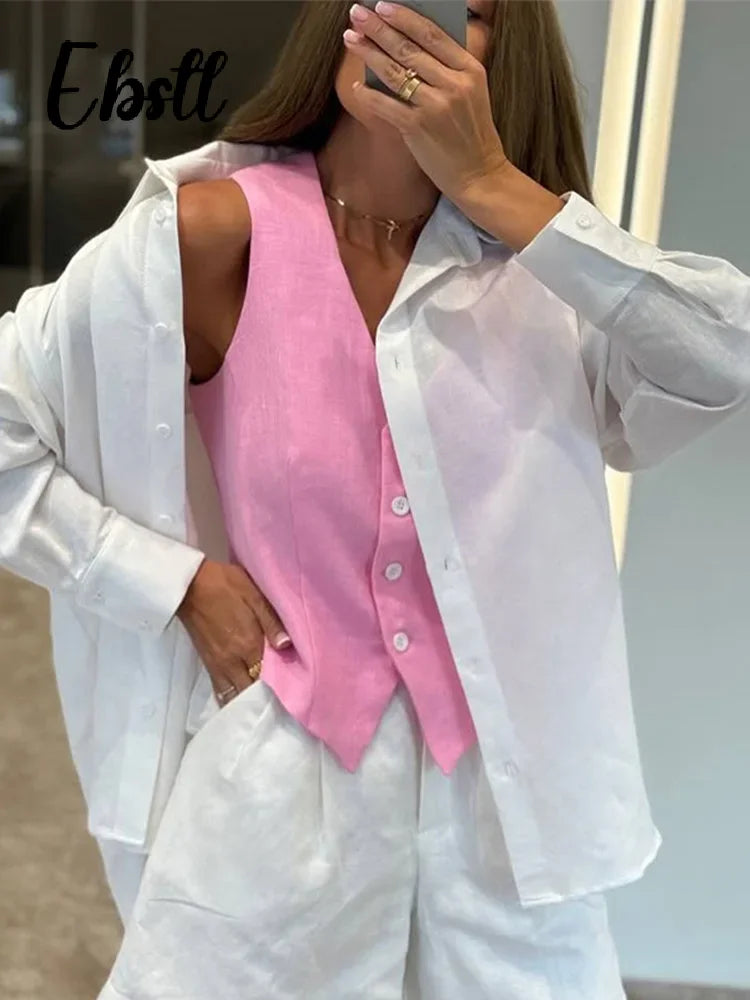 Elegant V-Neck Vest & Skirt Set™