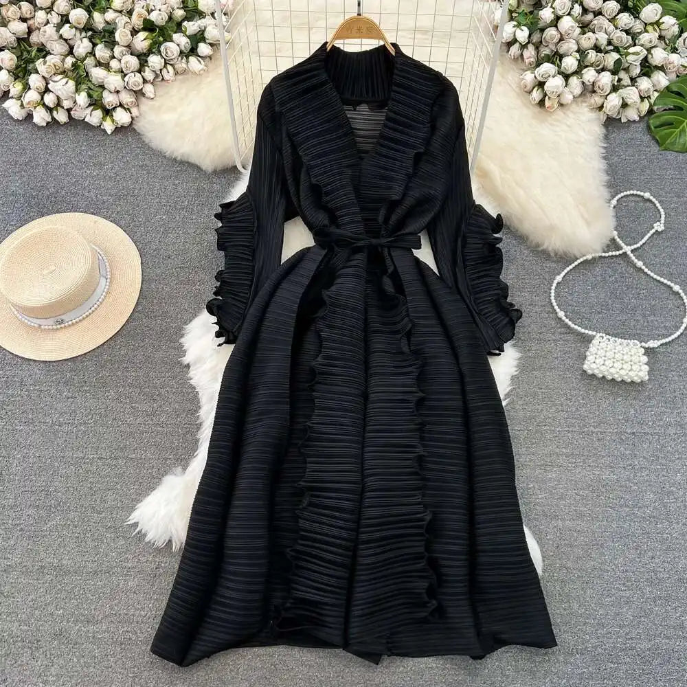 Elegant Lace Pleated Dress™