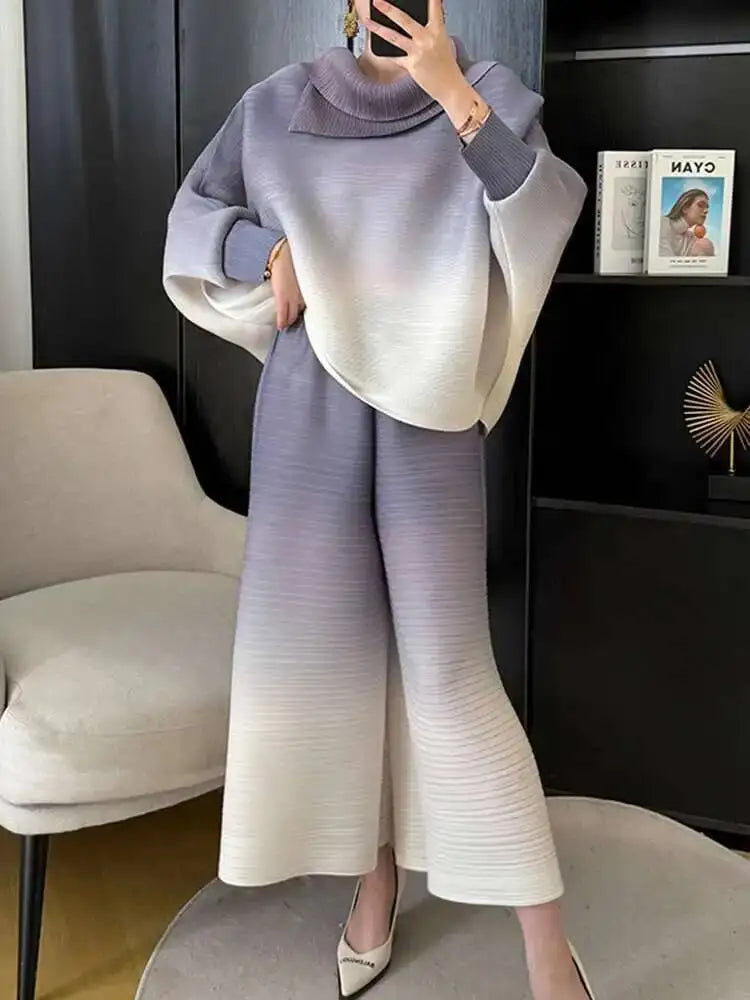 Elegant Gradient Pleated Set™
