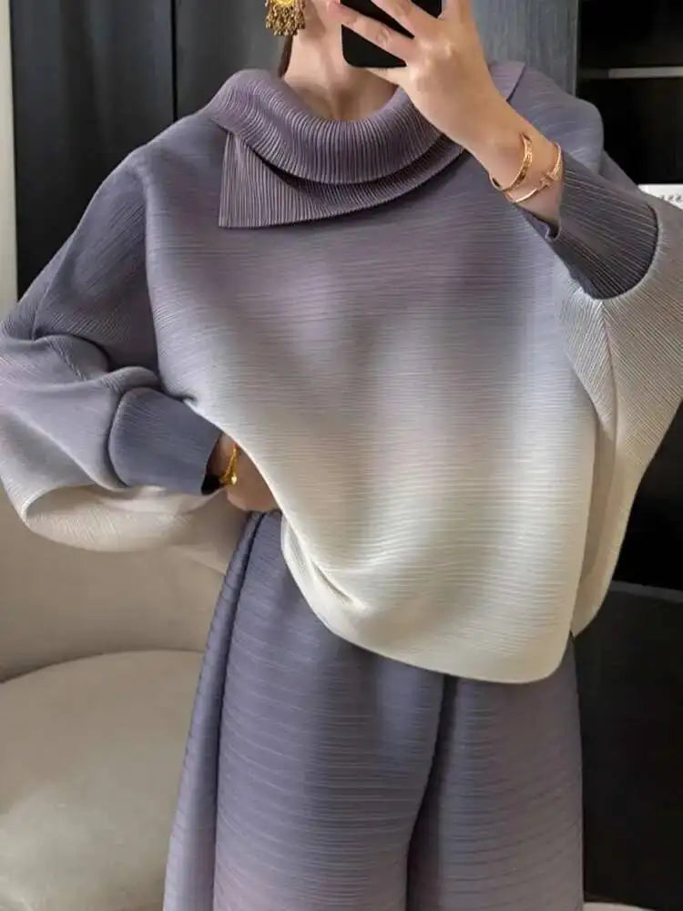 Elegant Gradient Pleated Set™