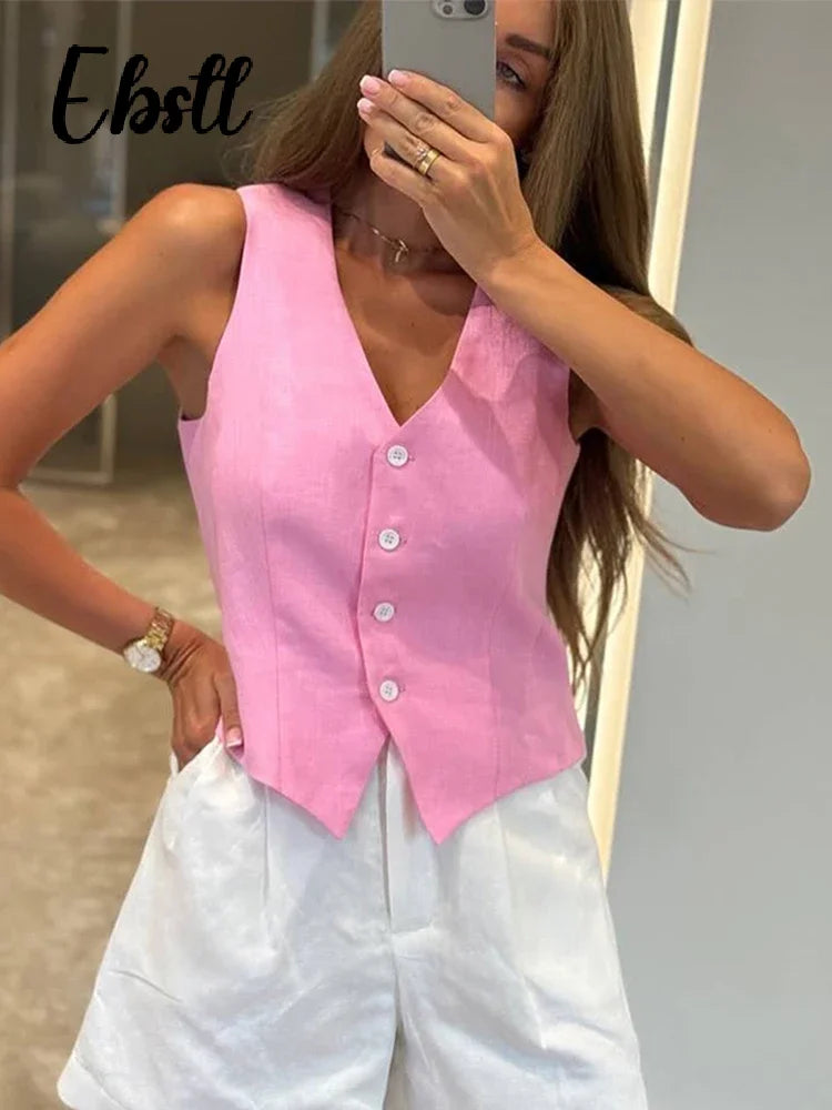 Elegant V-Neck Vest & Skirt Set™