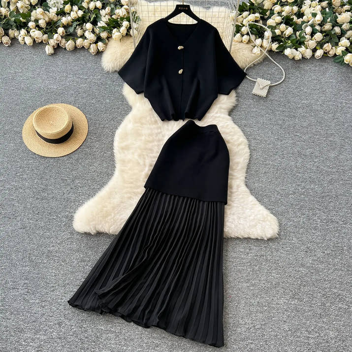Chic Two-Piece Knit Dress Set TM