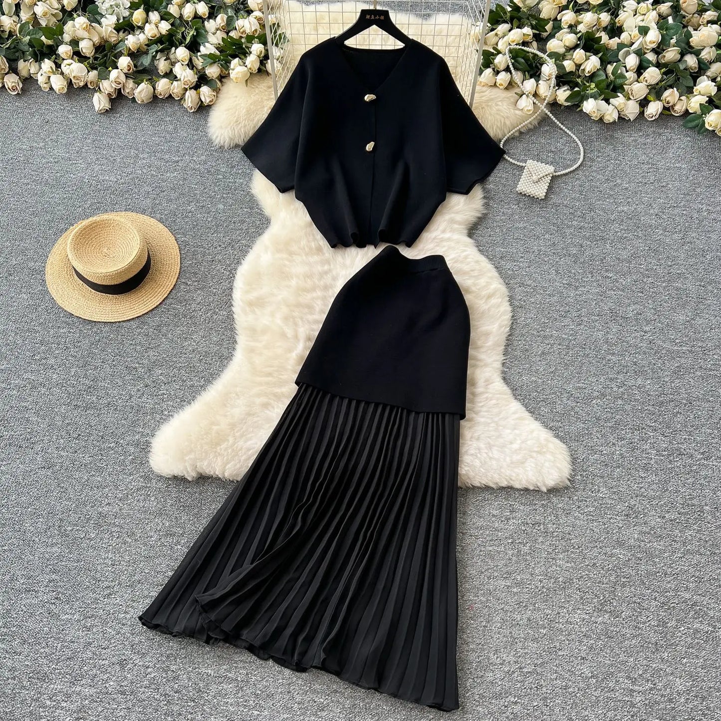 Chic Two-Piece Knit Dress Set TM