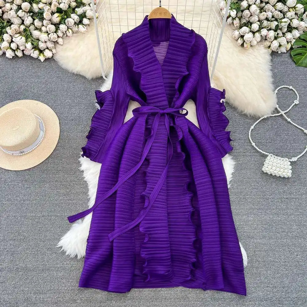 Elegant Lace Pleated Dress™