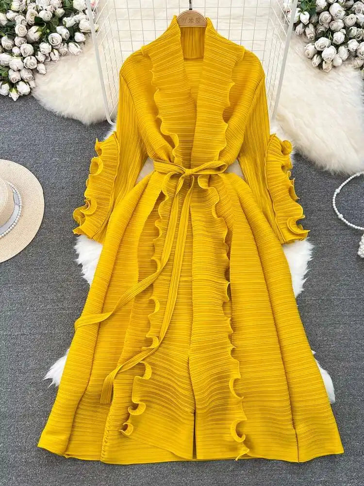 Elegant Lace Pleated Dress™