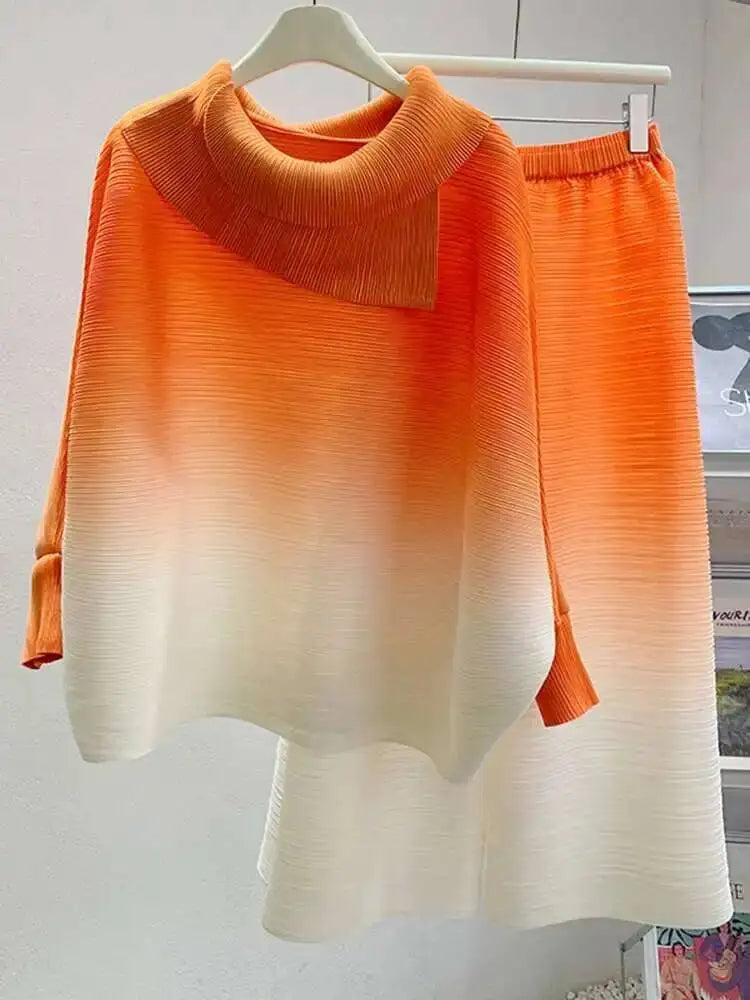Elegant Gradient Pleated Set™