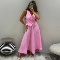 Elegant V-Neck Vest & Skirt Set™