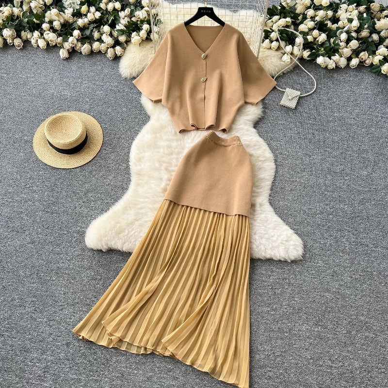 Chic Two-Piece Knit Dress Set TM