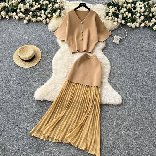 Chic Two-Piece Knit Dress Set TM