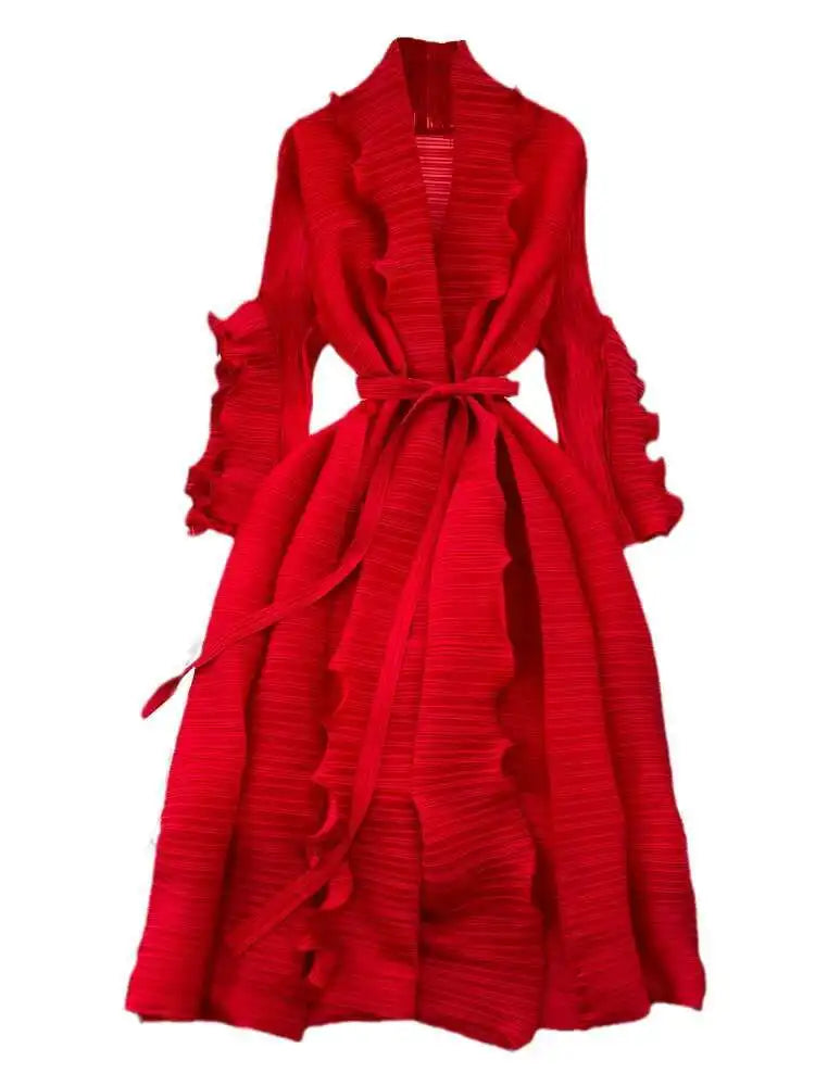 Elegant Lace Pleated Dress™